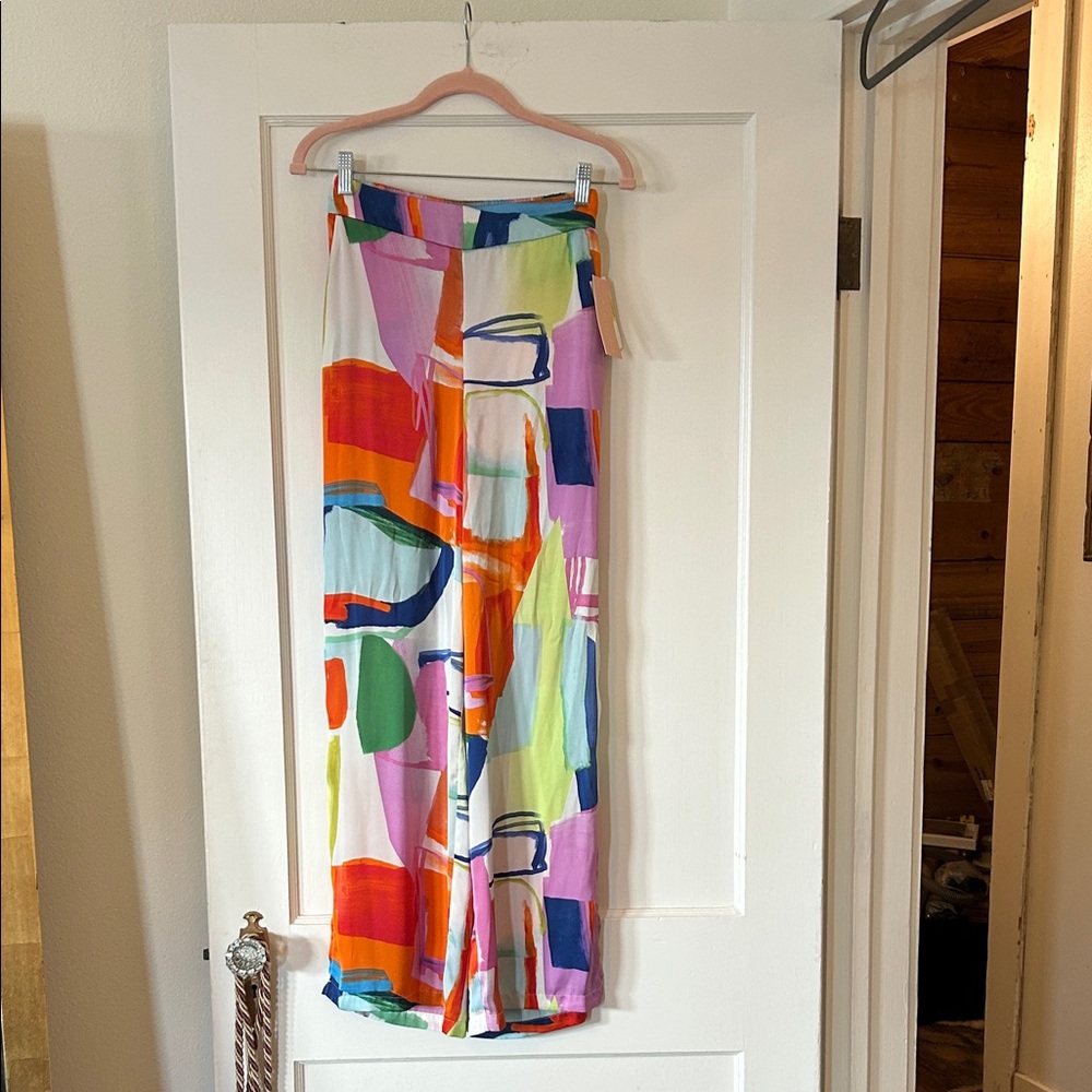 Colorful Abstract Wide Leg Pants